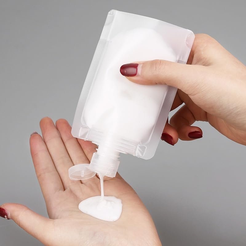 10-Pack Transparent Refillable Travel Squeeze Bottles (30ml) – TSA-Friendly Leakproof Empty Pouch for Toiletries, Lotion, Shampoo, Shower Gel - görsel 10