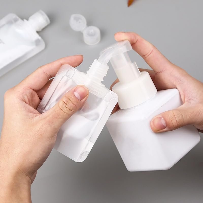 10-Pack Transparent Refillable Travel Squeeze Bottles (30ml) – TSA-Friendly Leakproof Empty Pouch for Toiletries, Lotion, Shampoo, Shower Gel - görsel 11
