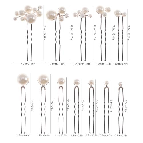 12 Pieces Pearl Bridal Hair Pins - Handmade Wedding Hair Accessories for Brides & Women - Bronze Finish Avelisse