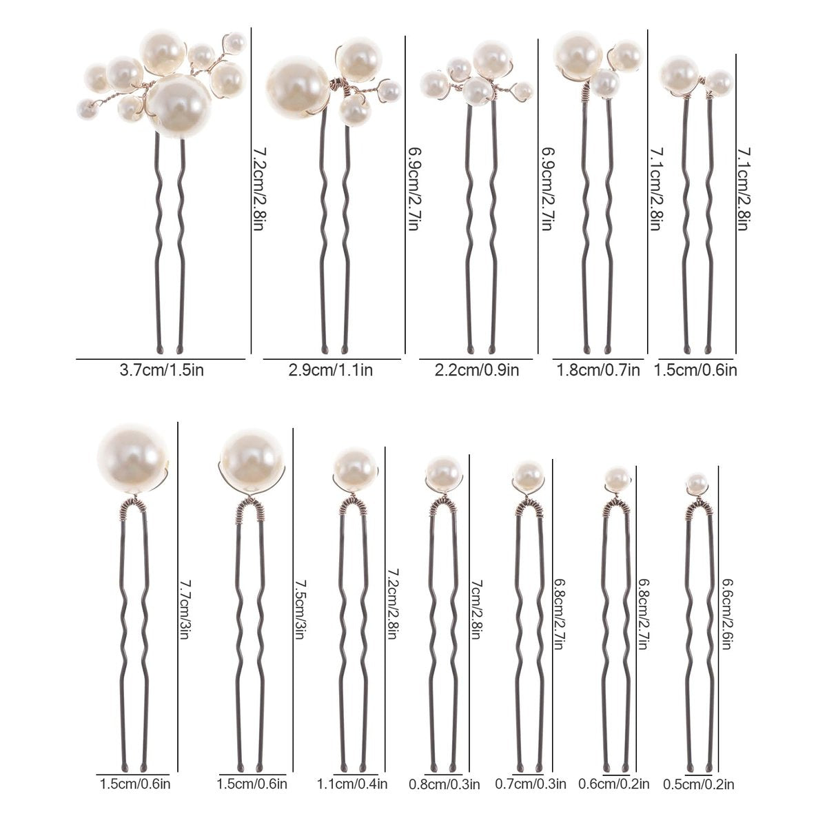 12 Pieces Pearl Bridal Hair Pins - Handmade Wedding Hair Accessories for Brides & Women - Bronze Finish Avelisse
