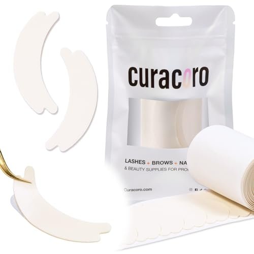 Curacoro Double Foam Eye Pads for Lash Extension – Hypoallergenic, Soft Sticky Pads for Oily Skin & Sensitive Eyes – 46 Pads Avelisse