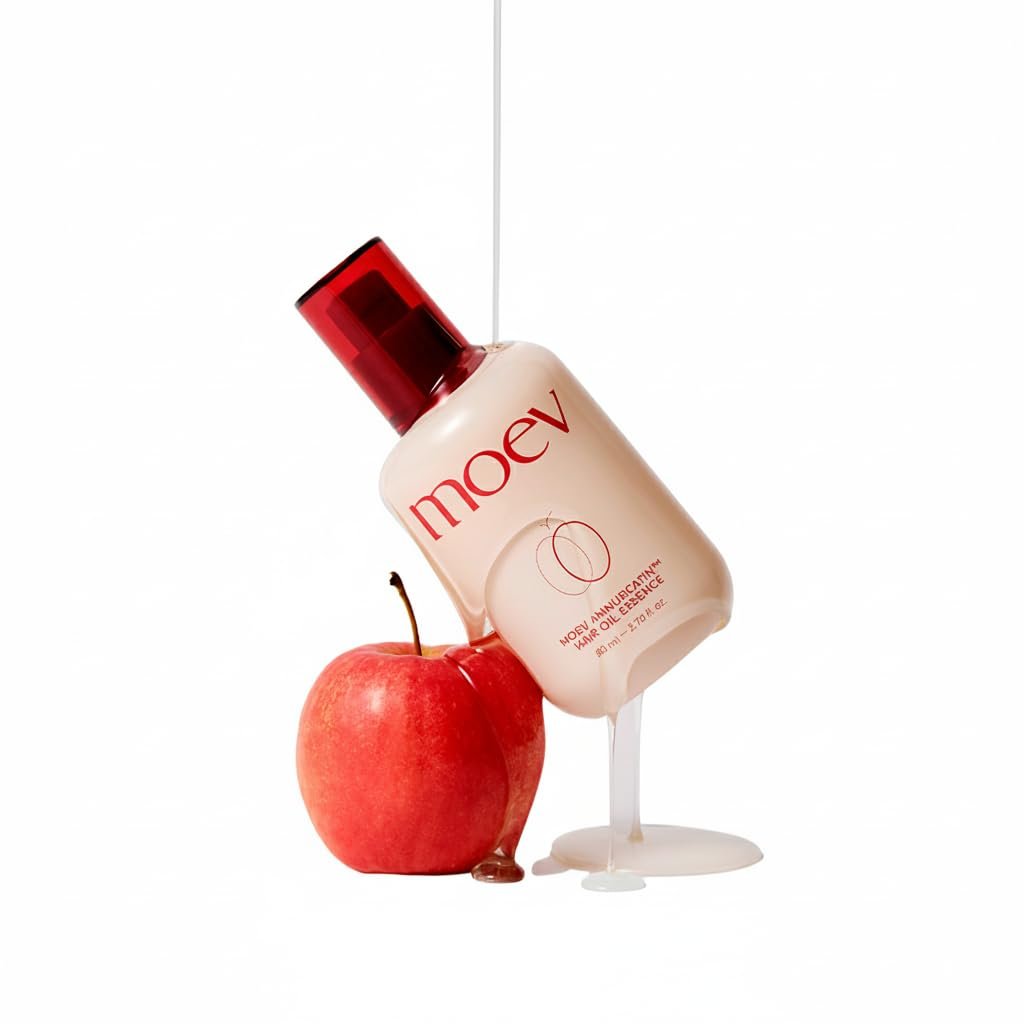 MOEV ANNURCATIN Hair Oil Essence - Korean Apple Hair Care Perfumed Serum, Heat Protect & Anti-Frizz, Nourishing Apple Seed Oil for Dry, Frizzy, Damaged Hair (2.7 fl.oz) Avelisse