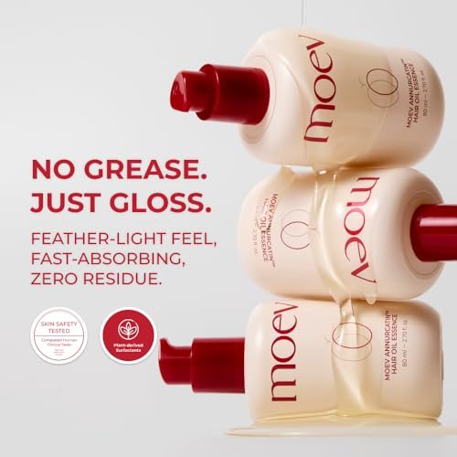 MOEV ANNURCATIN Hair Oil Essence - Korean Apple Hair Care Perfumed Serum, Heat Protect & Anti-Frizz, Nourishing Apple Seed Oil for Dry, Frizzy, Damaged Hair (2.7 fl.oz) Avelisse