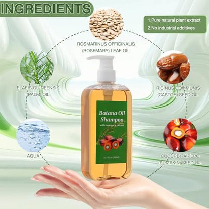 rooroopet Batana Shampoo with Rosemary Extract – Nourishing & Regenerating Hair Treatment for Men & Women, 10.14 Fl Oz Avelisse