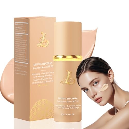 Foundation 4 in 1 - Medium Spectrum with SPF 50+, Color Changing Foundation, Hydrating Color Changing Foundation Makeup, Concealer, Sun Protection, Longwearing & Waterproof for All Skin Types Avelisse