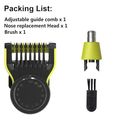 Senenatur Adjustable Guide Comb for One Blade QP2520 QP2530 QP2620 QP2630 & Nose Trimmer Replacement Head Blade, Accessories for One Blade - Black Plastic