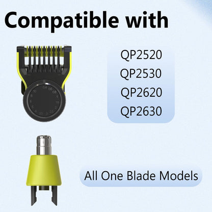 Senenatur Adjustable Guide Comb for One Blade QP2520 QP2530 QP2620 QP2630 & Nose Trimmer Replacement Head Blade, Accessories for One Blade - Black Plastic