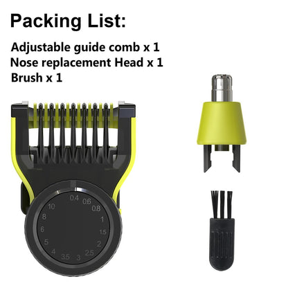 Senenatur Adjustable Guide Comb for One Blade QP2520 QP2530 QP2620 QP2630 & Nose Trimmer Replacement Head Blade, Accessories for One Blade - Black Plastic