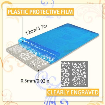 PH PandaHall 3pcs Swirl Pattern Nail Art Templates - French Nail Stamping Plate 52 Designs Plant Floral Nail Art Stencils Stainless Steel for Manicure Salon Spring