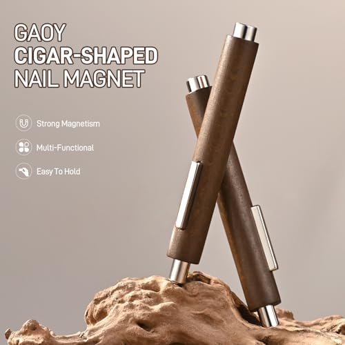 GAOY 3-in-1 Cat Eye Magnet for Nails – Cigar Shape Nail Magnet Tool for DIY Cat Eye Gel Polish, Brown Wood Design - görsel 12