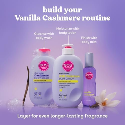eos Vanilla Body Wash - Moisturizing Creamy Gel with Shea Butter & Vitamin E - pH Balanced for Sensitive Skin - Vegan, 16 fl oz - görsel 8