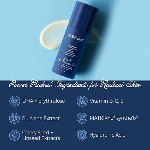 Mimosa Lane 8-in-1 Age Defying Serum Refill - Hydrating Gradual Self-Tanner for Face with Hyaluronic Acid, Vitamins B, C, E, Fragrance-Free, Vegan, 1 oz, Light - görsel 10