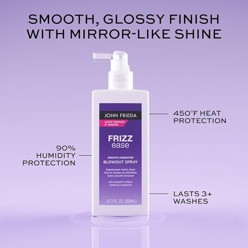John Frieda Frizzease Smooth Operator Blowout Spray - Texture Spray & Heat Protection for Frizz-Free Shine, 6.77 oz - görsel 4