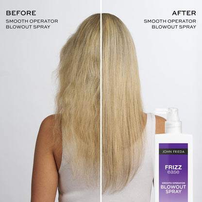 John Frieda Frizzease Smooth Operator Blowout Spray - Texture Spray & Heat Protection for Frizz-Free Shine, 6.77 oz
