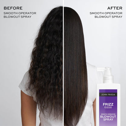 John Frieda Frizzease Smooth Operator Blowout Spray - Texture Spray & Heat Protection for Frizz-Free Shine, 6.77 oz