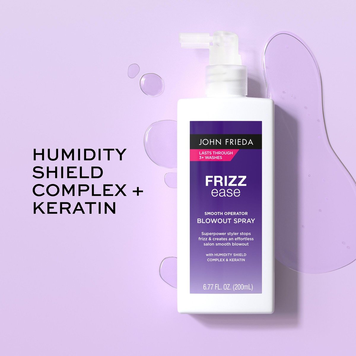 John Frieda Frizzease Smooth Operator Blowout Spray - Texture Spray & Heat Protection for Frizz-Free Shine, 6.77 oz - görsel 9