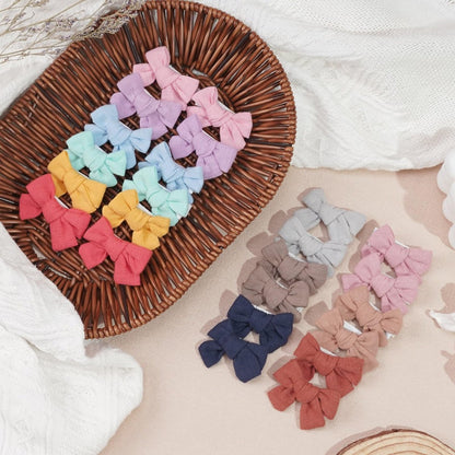 JOYOYO Baby Bows Clips in 20 Colors - Cotton Linen Fabric Hair Bows Alligator Hair Clips for Baby Girls, Toddlers, Kids