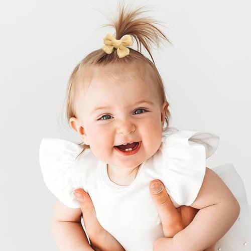 JOYOYO Baby Bows Clips in 20 Colors - Cotton Linen Fabric Hair Bows Alligator Hair Clips for Baby Girls, Toddlers, Kids - görsel 14