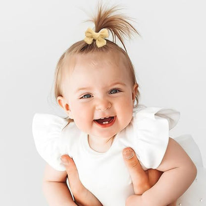 JOYOYO Baby Bows Clips in 20 Colors - Cotton Linen Fabric Hair Bows Alligator Hair Clips for Baby Girls, Toddlers, Kids