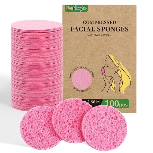 100-Count Compressed Facial Sponges - Natural Cellulose Face Sponges for Cleansing, Exfoliating, Makeup Removal & Spa Use - Travel Skincare Essentials for Women - görsel 2