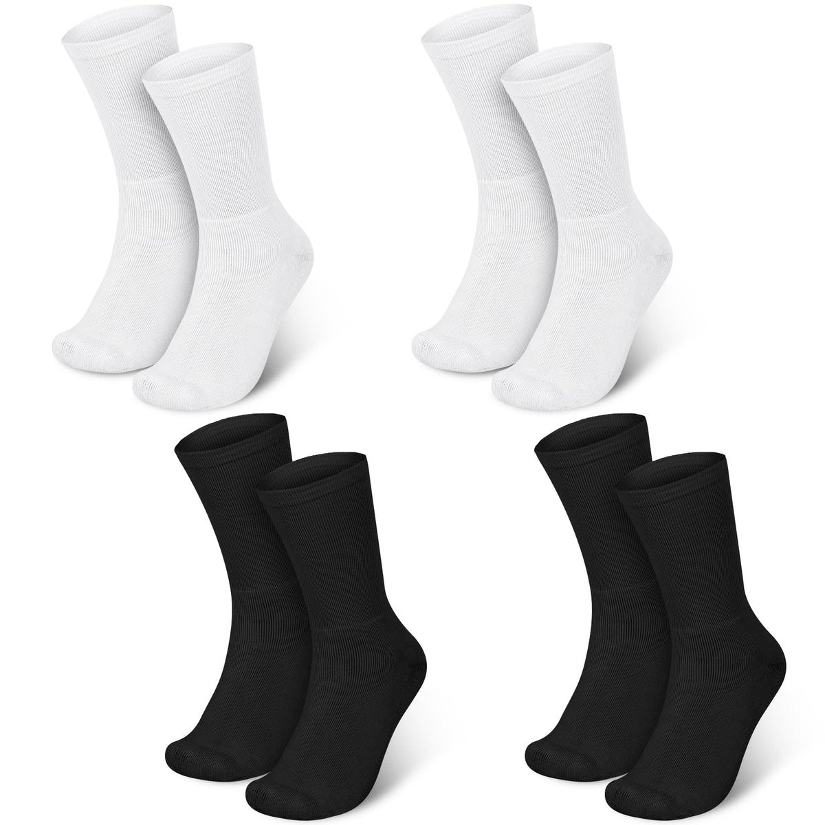 Silicherry 4 Pairs Cotton Soft Eczema Socks – White and Black, Hydrating Moisturizing Therapy for Adult Wet Wrap Relief - görsel 2