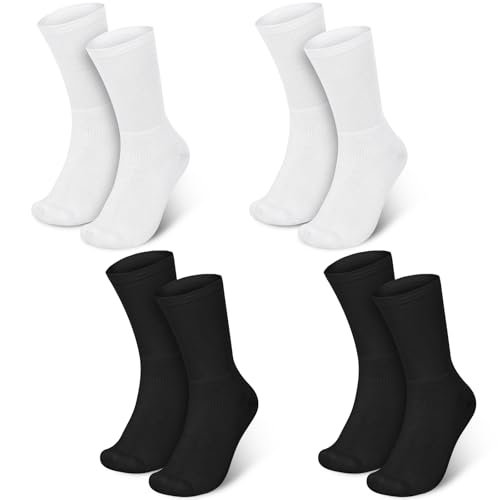 Silicherry 4 Pairs Cotton Soft Eczema Socks – White and Black, Hydrating Moisturizing Therapy for Adult Wet Wrap Relief - görsel 1