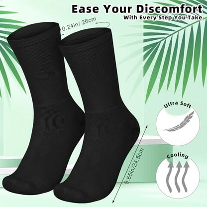 Silicherry 4 Pairs Cotton Soft Eczema Socks – White and Black, Hydrating Moisturizing Therapy for Adult Wet Wrap Relief