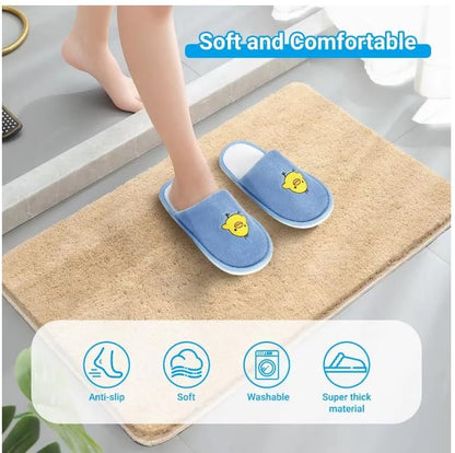 NUHUi 6 Pairs Disposable Spa Slippers for Kids - Smiley Yellow Chicken Face Design, Size 2.5-3 (4-8 Years), Cotton