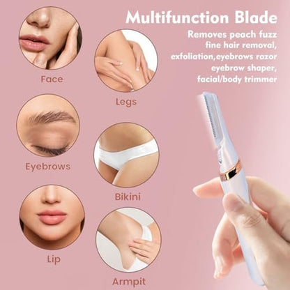 18 Pack Replacement Heads for Finishing Touch Flawless Dermaplane Glo – Sonic Facial Exfoliation Blades with Safety Micro-Guards Avelisse