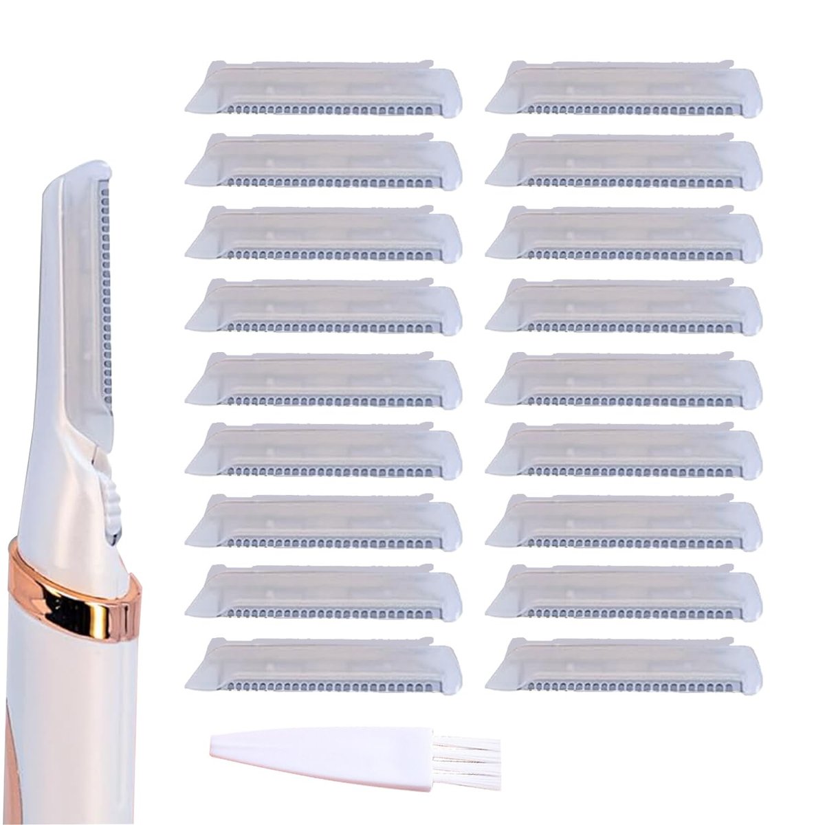 18 Pack Replacement Heads for Finishing Touch Flawless Dermaplane Glo – Sonic Facial Exfoliation Blades with Safety Micro-Guards Avelisse
