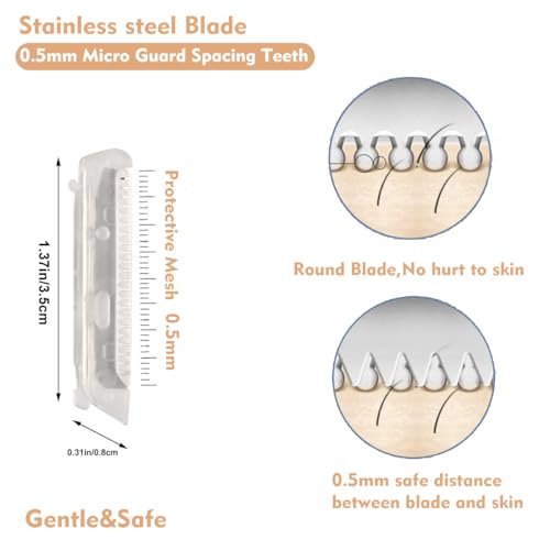 18 Pack Replacement Heads for Finishing Touch Flawless Dermaplane Glo – Sonic Facial Exfoliation Blades with Safety Micro-Guards Avelisse
