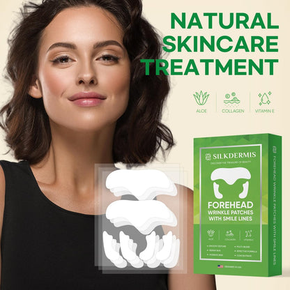 SILKDERMIS Smile Line and Forehead Wrinkle Patches – 24 Smile Line + 12 Forehead Patches with Aloe, Collagen & Vitamin E Avelisse