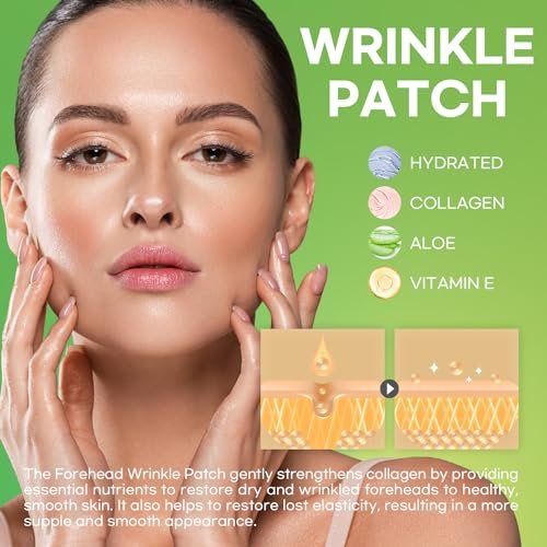 SILKDERMIS Smile Line and Forehead Wrinkle Patches – 24 Smile Line + 12 Forehead Patches with Aloe, Collagen & Vitamin E Avelisse