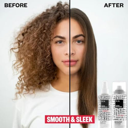 IGK GOOD BEHAVIOR Smoothing Frizz Fighters Travel Set | 4-in-1 Prep Spray + Spirulina Protein Smoothing Spray | Frizz Control & Heat Protectant | Vegan & Cruelty Free Avelisse