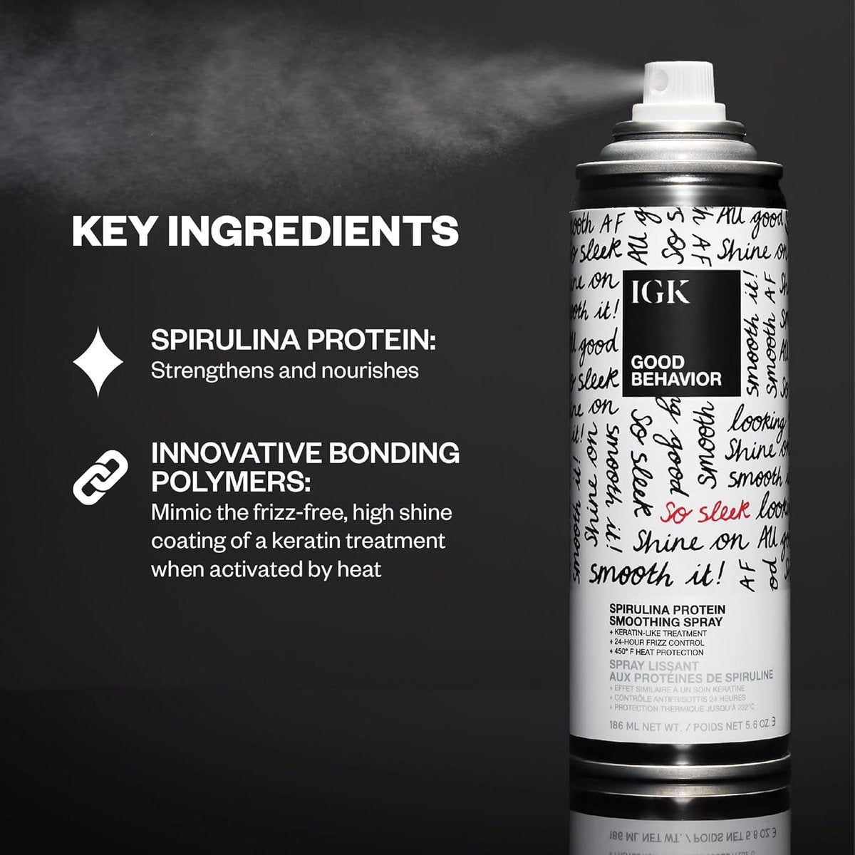 IGK GOOD BEHAVIOR Smoothing Frizz Fighters Travel Set | 4-in-1 Prep Spray + Spirulina Protein Smoothing Spray | Frizz Control & Heat Protectant | Vegan & Cruelty Free Avelisse