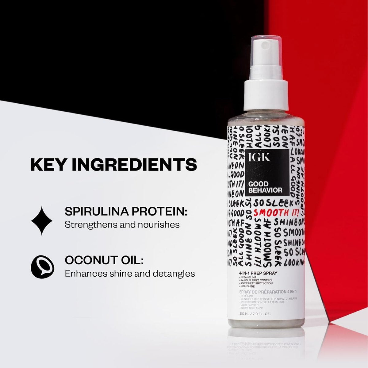 IGK GOOD BEHAVIOR Smoothing Frizz Fighters Travel Set | 4-in-1 Prep Spray + Spirulina Protein Smoothing Spray | Frizz Control & Heat Protectant | Vegan & Cruelty Free Avelisse