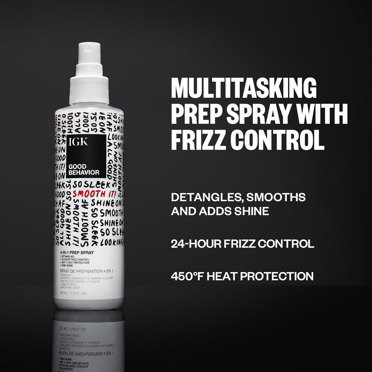 IGK GOOD BEHAVIOR Smoothing Frizz Fighters Travel Set | 4-in-1 Prep Spray + Spirulina Protein Smoothing Spray | Frizz Control & Heat Protectant | Vegan & Cruelty Free Avelisse