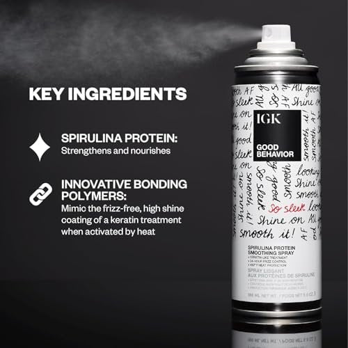 IGK GOOD BEHAVIOR Smoothing Frizz Fighters Travel Set | 4-in-1 Prep Spray + Spirulina Protein Smoothing Spray | Frizz Control & Heat Protectant | Vegan & Cruelty Free Avelisse