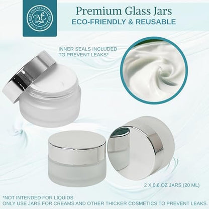 14-Piece Travel Skincare Containers Set with TSA-Approved Toiletry Bag & Glass Bottles – Leakproof Pump, Spray & Dropper Bottles for Serum, Moisturizer, Oil & Cream (Silver, 3.4 oz) Avelisse
