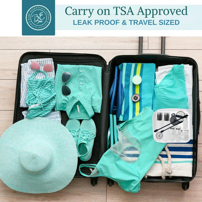 14-Piece Travel Skincare Containers Set with TSA-Approved Toiletry Bag & Glass Bottles – Leakproof Pump, Spray & Dropper Bottles for Serum, Moisturizer, Oil & Cream (Silver, 3.4 oz) Avelisse