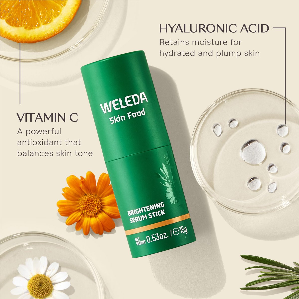 Weleda Skin Food Brightening Serum Stick with Vitamin C and Hyaluronic Acid Avelisse