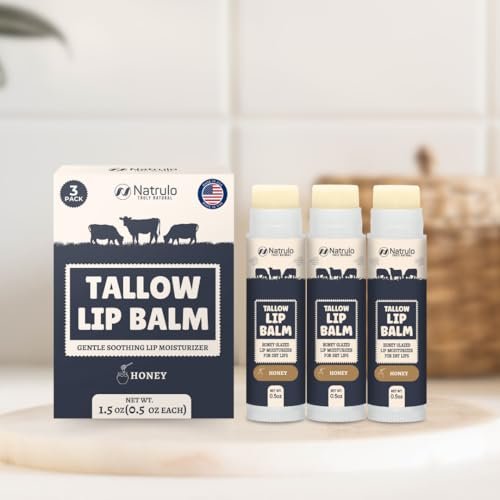 Beef Tallow Lip Balm – Natural Tallow & Beeswax Chapstick – Hydrating Moisturizer with Grass Fed Bison Tallow – Soothes Chapped Dry Lips, Sensitive Skin – Long Lasting Vitamin Rich USA-Made 3-Pack - görsel 16