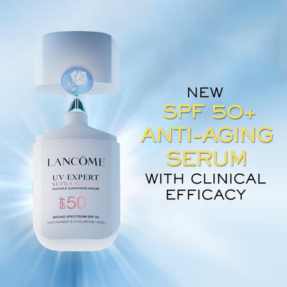 Lancôme Supra Screen Invisible Serum Sunscreen SPF 50+ - Anti-Aging Correction & Protection - All Skin Types - 48 HR Hydration, Radiant Finish Avelisse