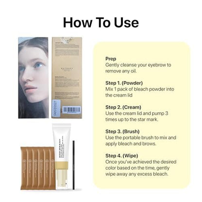 ENTROPY Eyebrow Bleach Kit – At-Home Eyebrow Lightener, Ammonia-Free Formula, Up to 6 Uses, Fast Brow Lightening for Light Blonde Results Avelisse