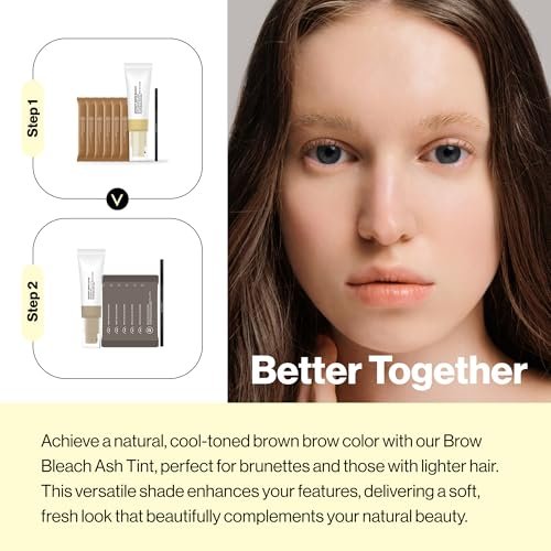 ENTROPY Eyebrow Bleach Kit – At-Home Eyebrow Lightener, Ammonia-Free Formula, Up to 6 Uses, Fast Brow Lightening for Light Blonde Results Avelisse