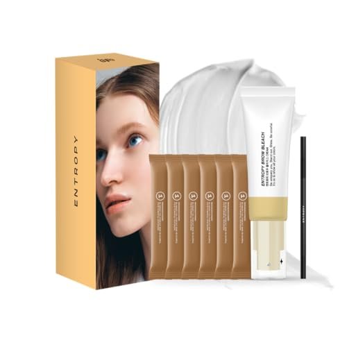 ENTROPY Eyebrow Bleach Kit – At-Home Eyebrow Lightener, Ammonia-Free Formula, Up to 6 Uses, Fast Brow Lightening for Light Blonde Results Avelisse