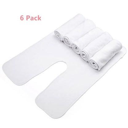 DEAYOU 6 Pack U-Shaped Facial Towels for Estheticians - Soft Microfiber Spa Towels for Steam, Massage, Beauty Salons, Split Design, White (15.7 x 23.6 Inches) Avelisse