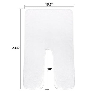 DEAYOU 6 Pack U-Shaped Facial Towels for Estheticians - Soft Microfiber Spa Towels for Steam, Massage, Beauty Salons, Split Design, White (15.7 x 23.6 Inches) Avelisse