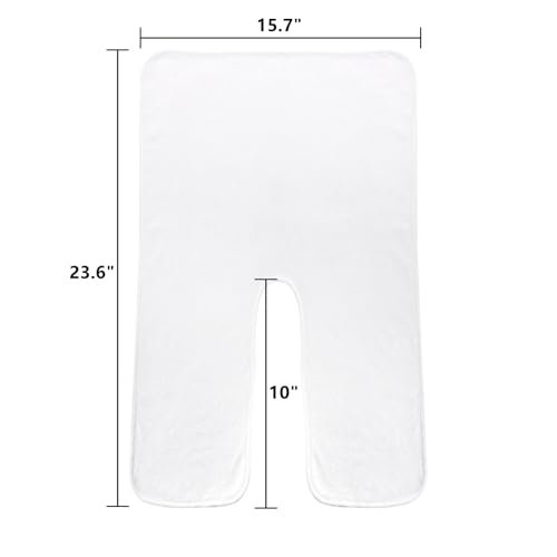 DEAYOU 6 Pack U-Shaped Facial Towels for Estheticians - Soft Microfiber Spa Towels for Steam, Massage, Beauty Salons, Split Design, White (15.7 x 23.6 Inches) Avelisse