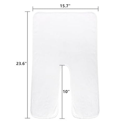 DEAYOU 6 Pack U-Shaped Facial Towels for Estheticians - Soft Microfiber Spa Towels for Steam, Massage, Beauty Salons, Split Design, White (15.7 x 23.6 Inches) Avelisse